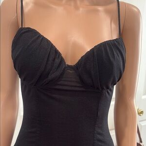 Lulu's Black Spaghetti Strap Bodysuit